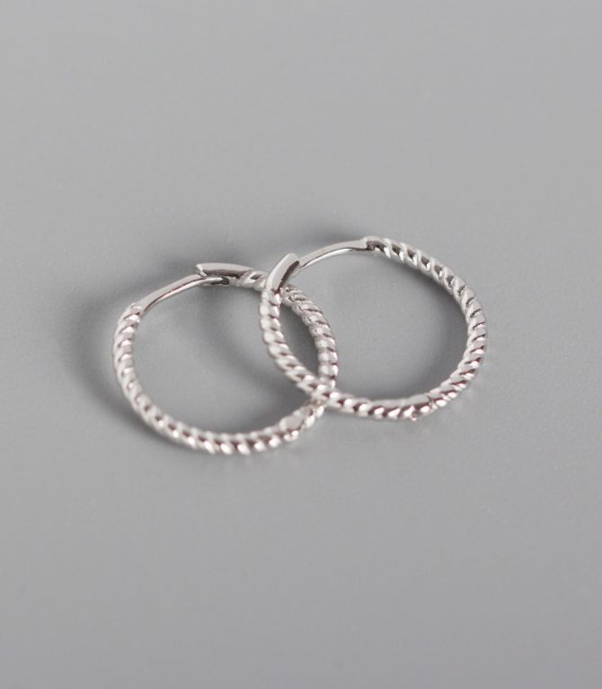 Aretes S925 white gold round