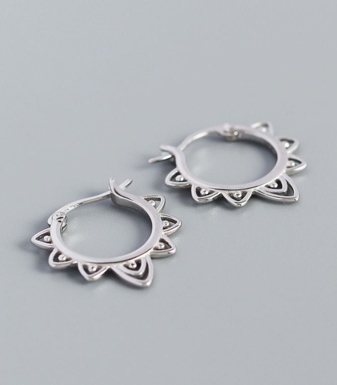 Aretes S925 hollow pattern