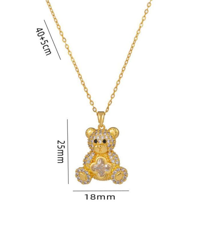 Collar gold clover bear