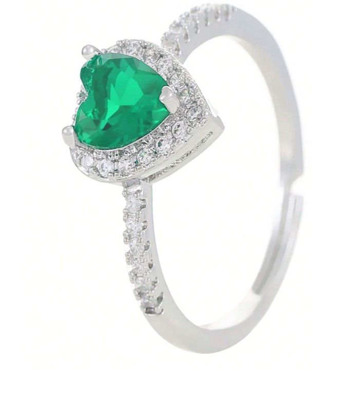 Anillo green diamond love