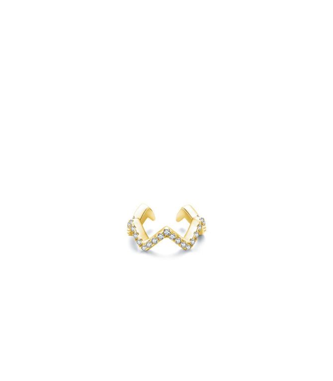 Ear clip S925 gold diamond vvv