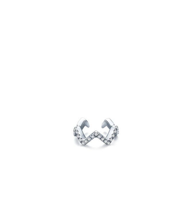 Ear clip S925 silver diamond vvv