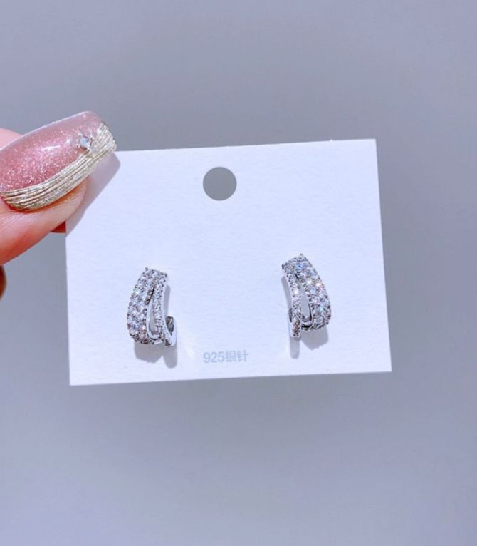 Aretes silver zirconium