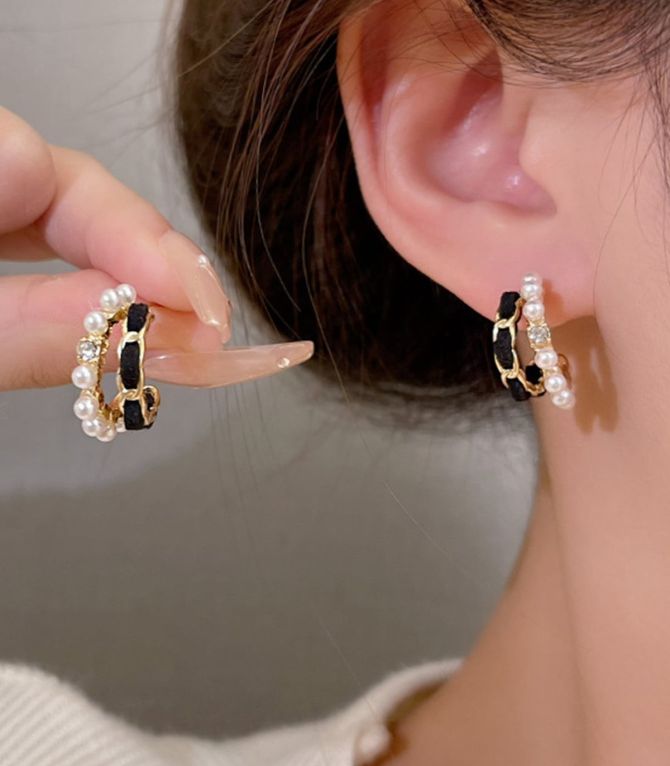 Aretes con perlas