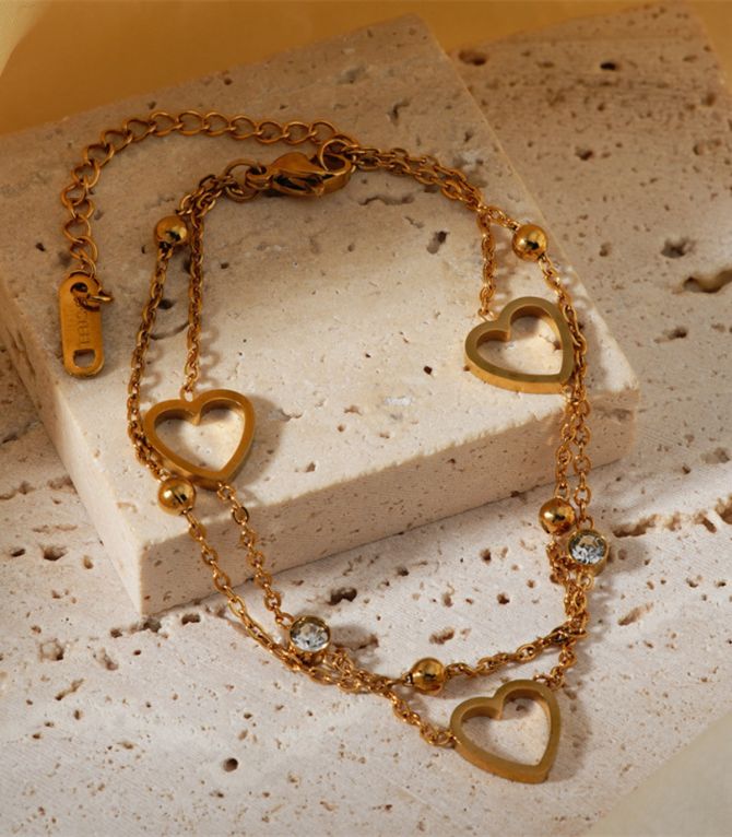 Brazalet gold heart