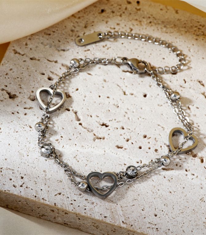 Brazalet silver heart