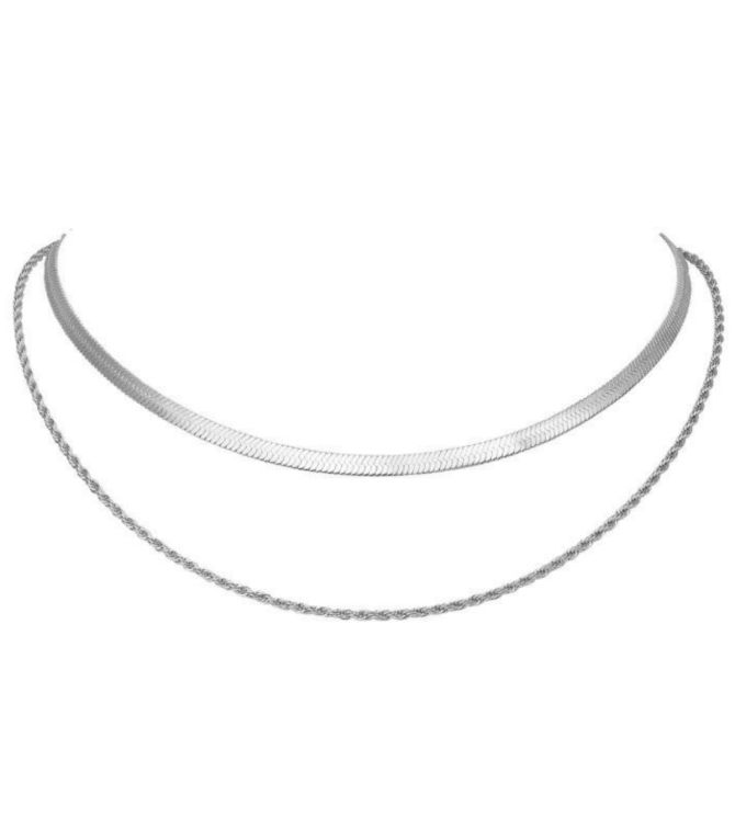 Collar silver double layer