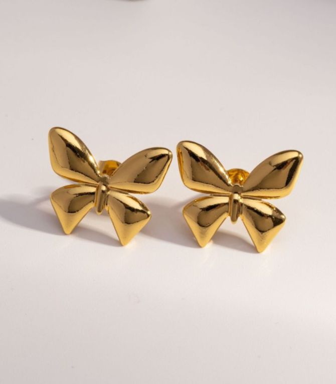 Aretes mariposas de acero