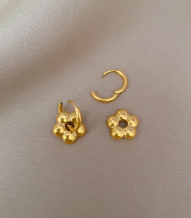 Aretes flores de acero