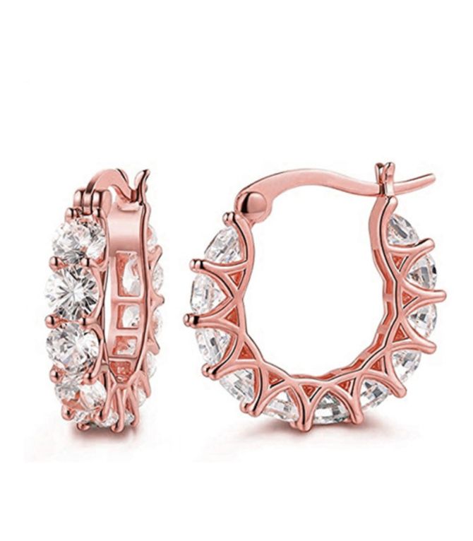 Aretes rose gold zirconias