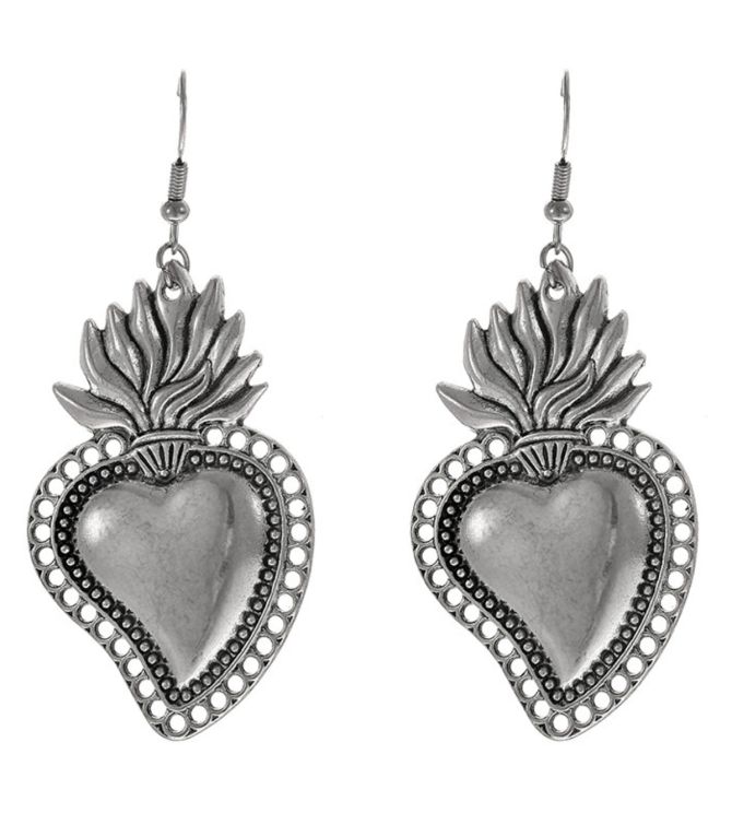 Aretes plata corazón 1