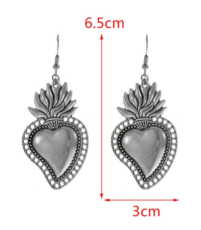 Aretes plata corazón 1