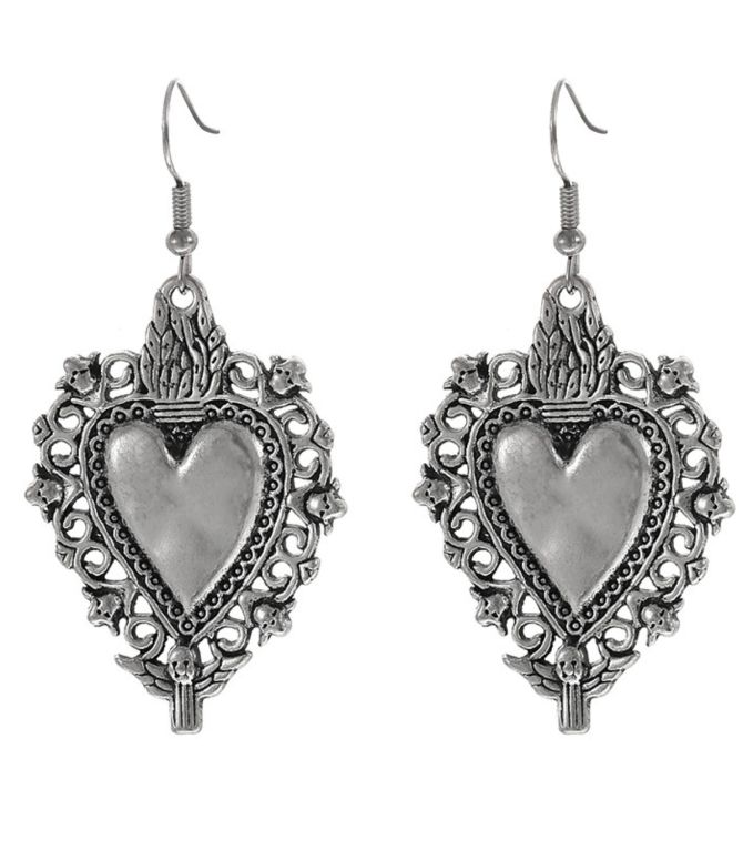 Aretes plata corazón 2