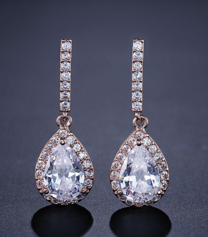 Aretes diamond rose gold