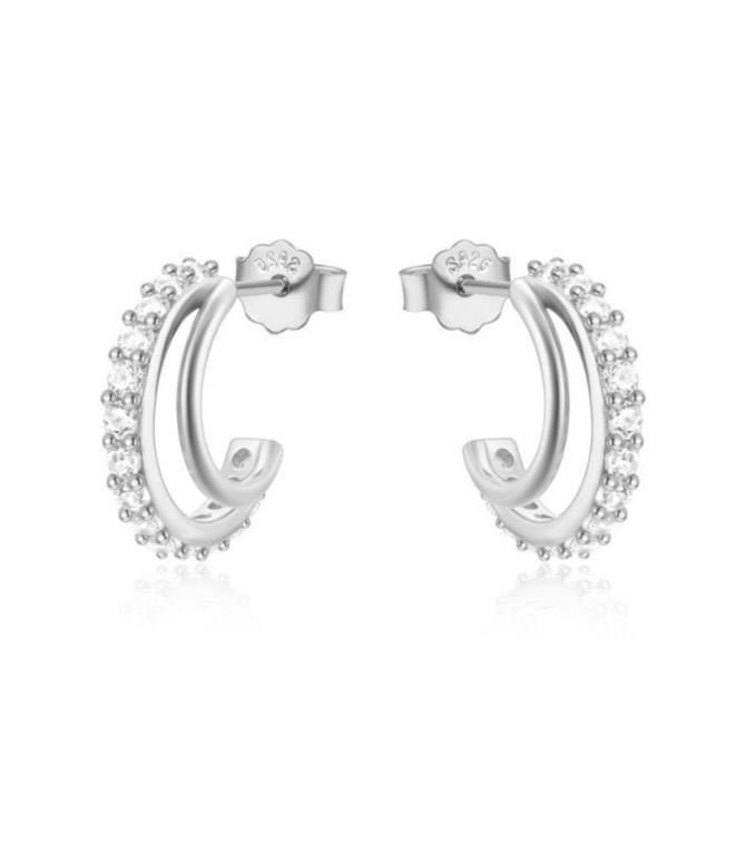 Aretes white s925 diamond c shaped