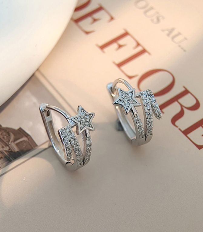 Aretes white s925 diamond star