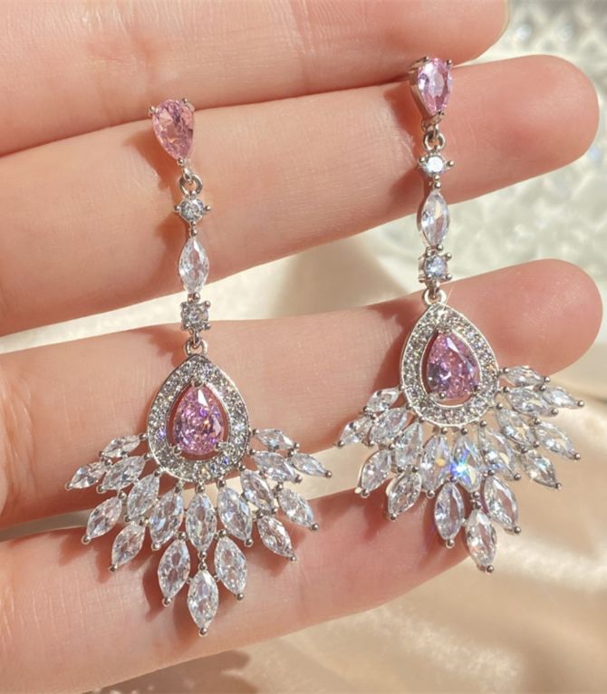 Aretes silver gemstone teardrop