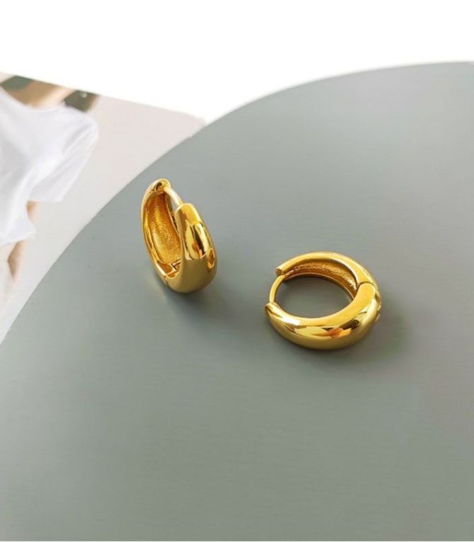 Aretes gold geometric oval