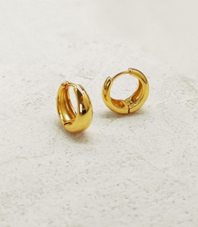 Aretes gold geometric oval