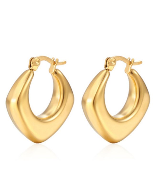 Aretes gold square hollow