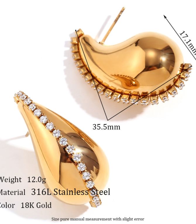 Aretes gold drop stud