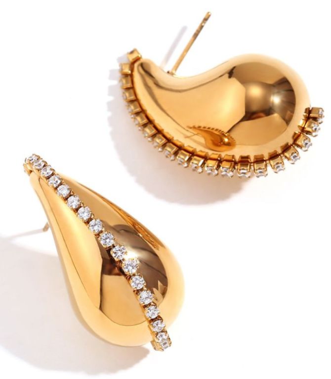 Aretes gold drop stud