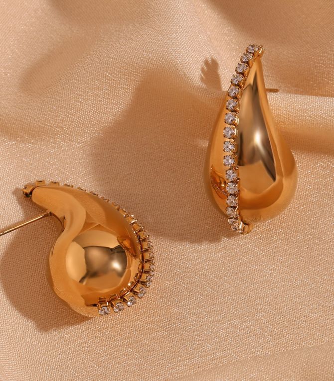 Aretes gold drop stud