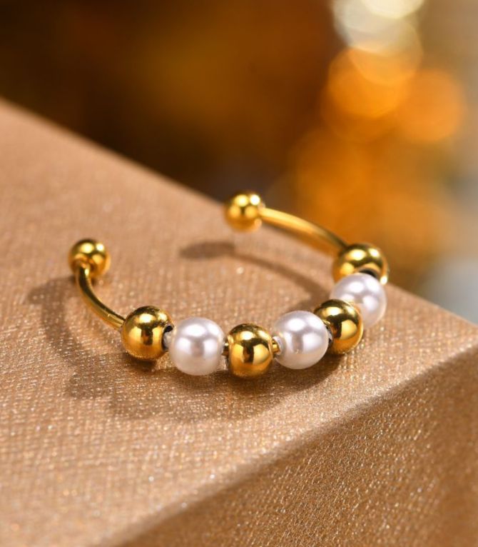 Anillo pearl beaded open