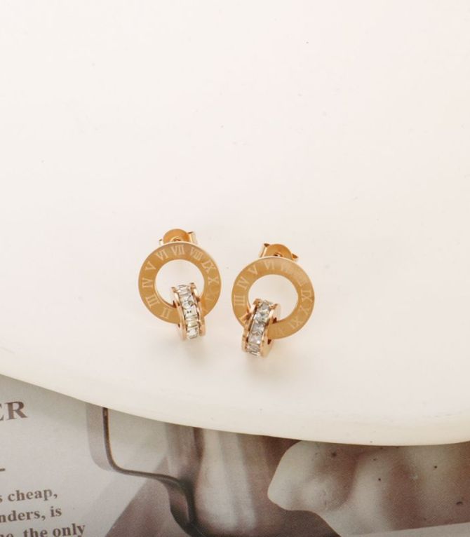 Aretes gold romano diamonds