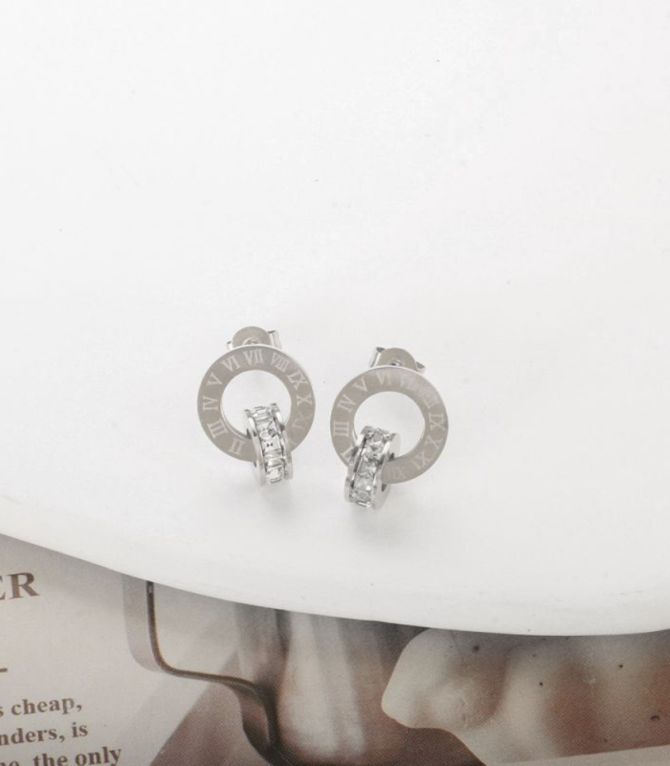 Aretes silver romano diamonds