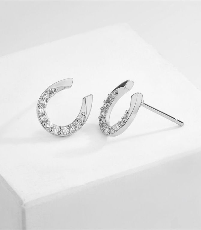 Aretes plata herradura