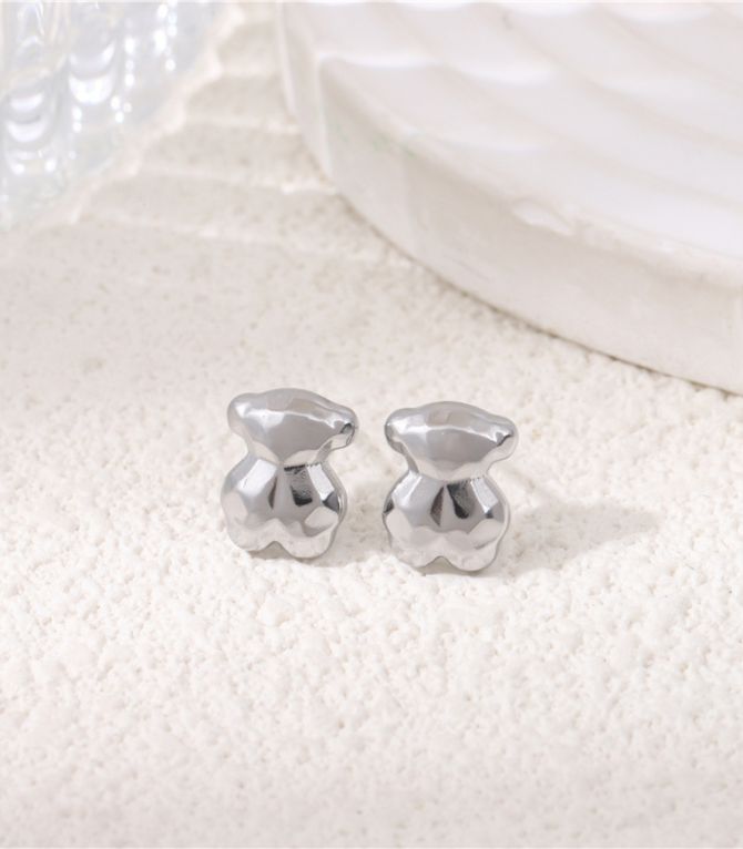 Aretes oso plata