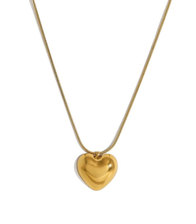 Collar gold 3d small heart