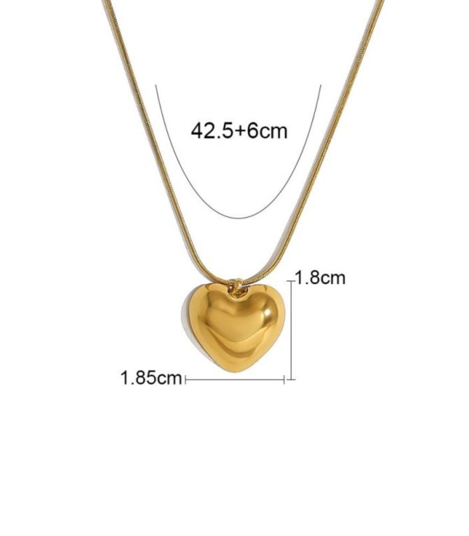 Collar gold 3d small heart