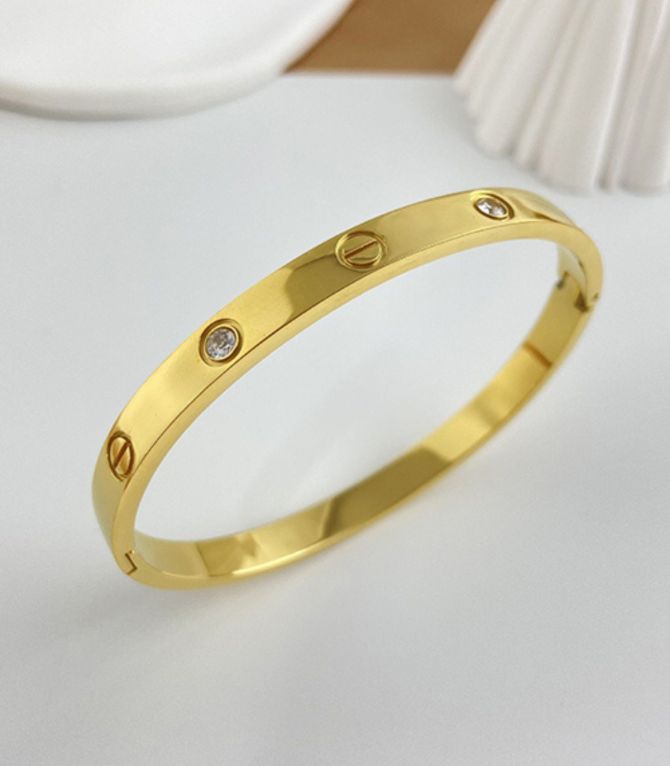 Brazalete dorado con zirconias