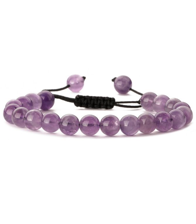 Brazalete amethyst agate beaded