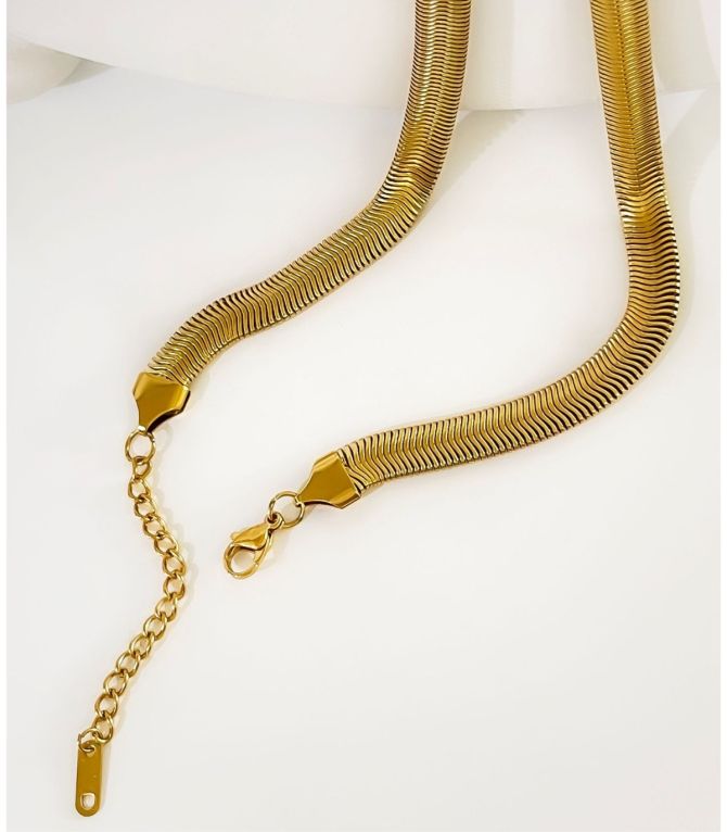 Collar gold snake bone