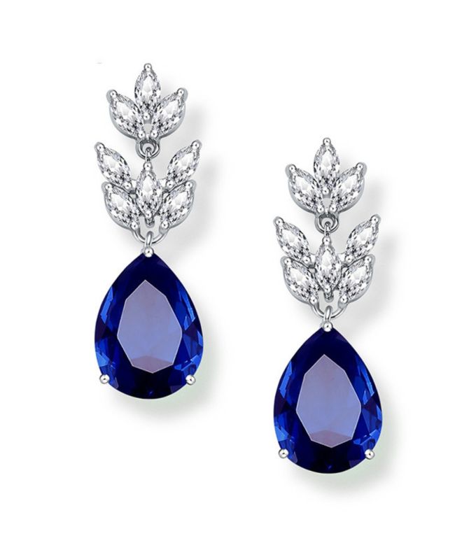 Aretes silver blue diamond