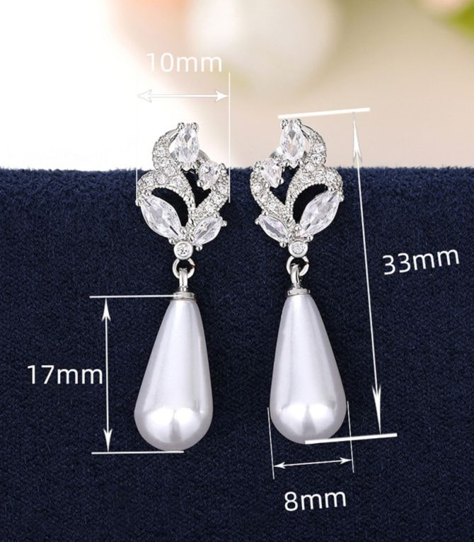 Aretes diamond drop pearl