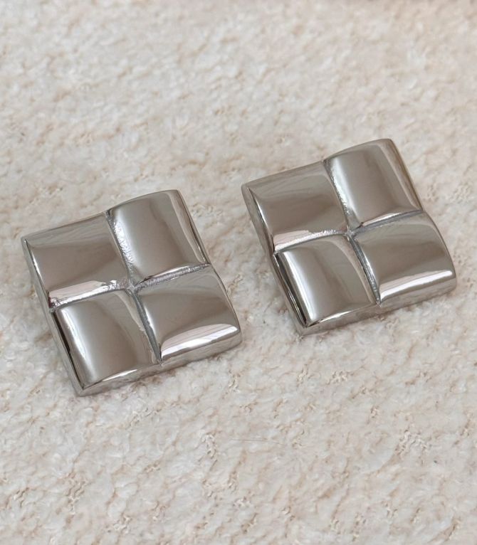 Aretes silver square