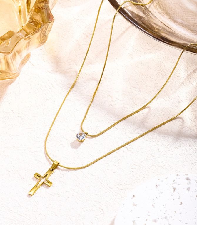 Collar diamond cross double