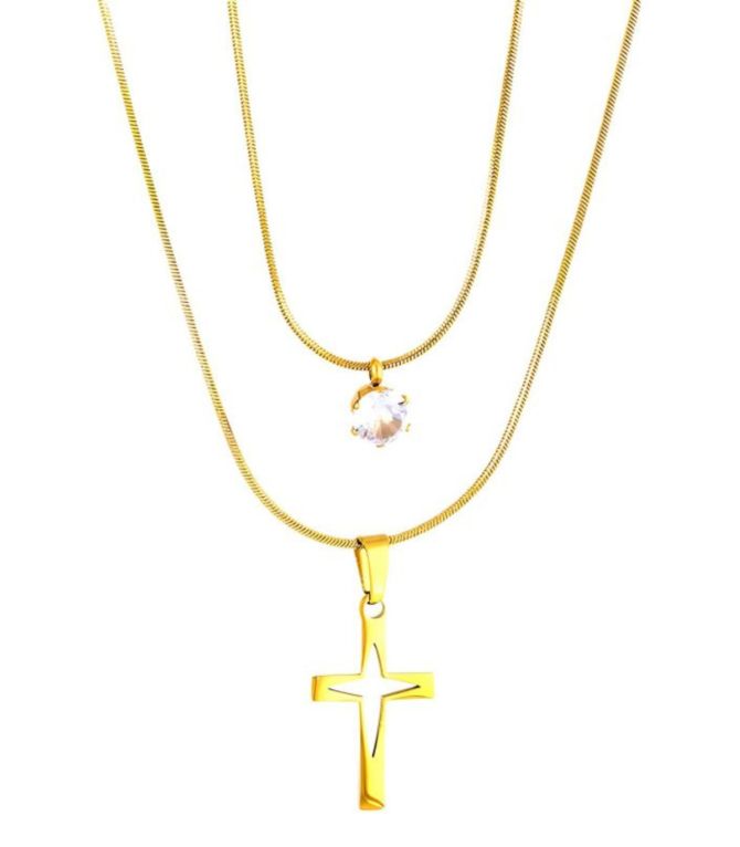 Collar diamond cross double