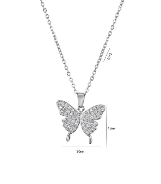 Collar mariposa plata