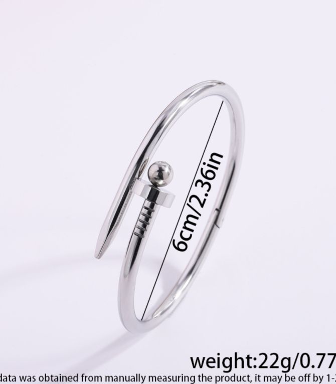 Brazalete silver steel nail