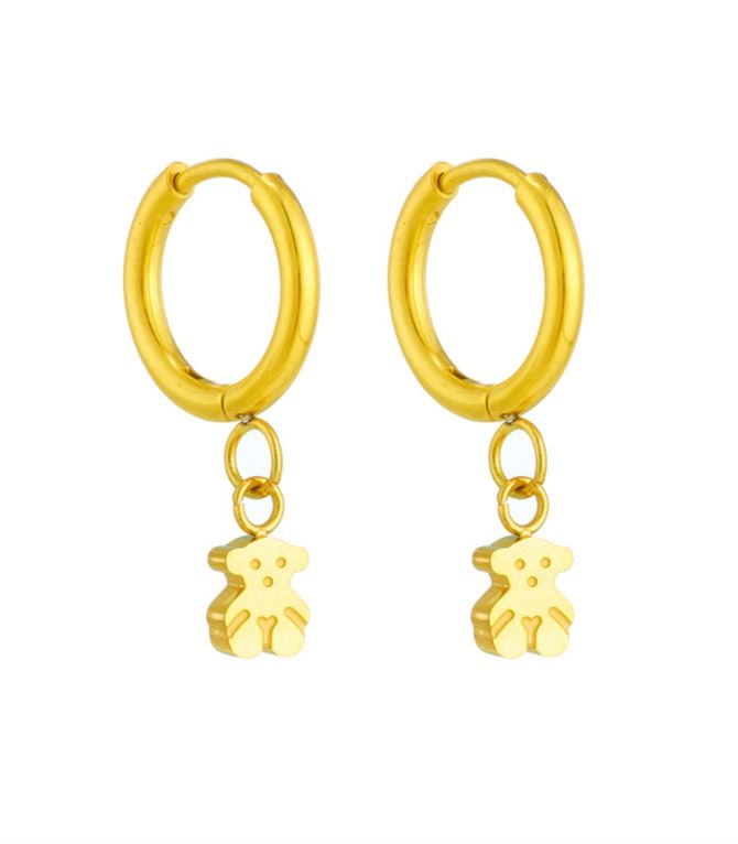 Aretes gold bear hoop