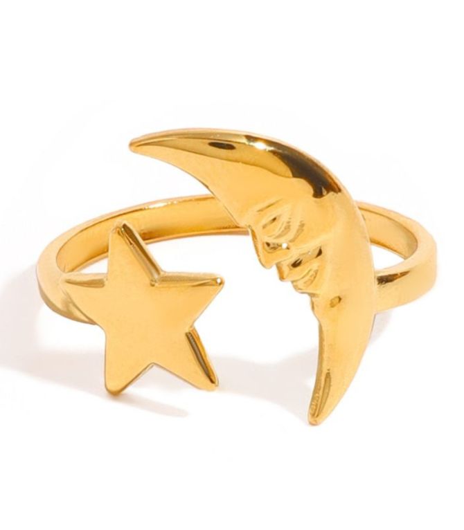 Anillo steel star moon