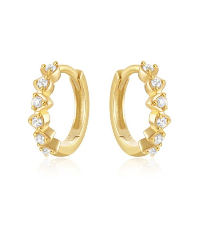 Aretes S925 gold diamonds