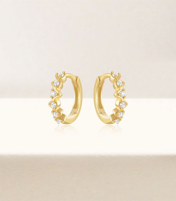 Aretes S925 gold diamonds