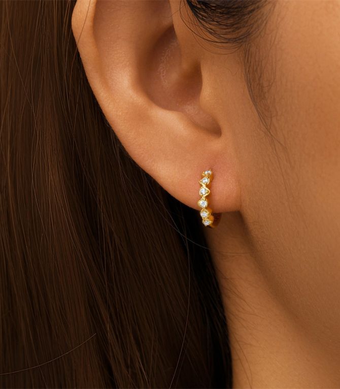 Aretes S925 gold diamonds