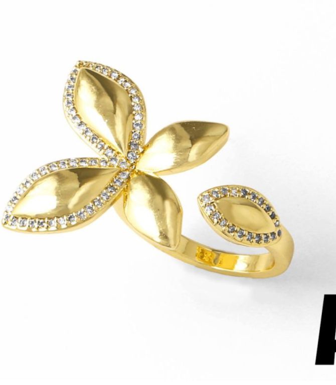 Anillo diamond flower open